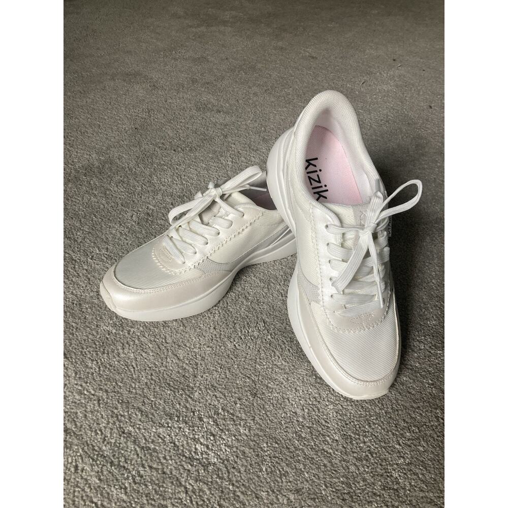 Kizik Women's White Lace-Up Sneakers - Lightweight Everyday Comfort